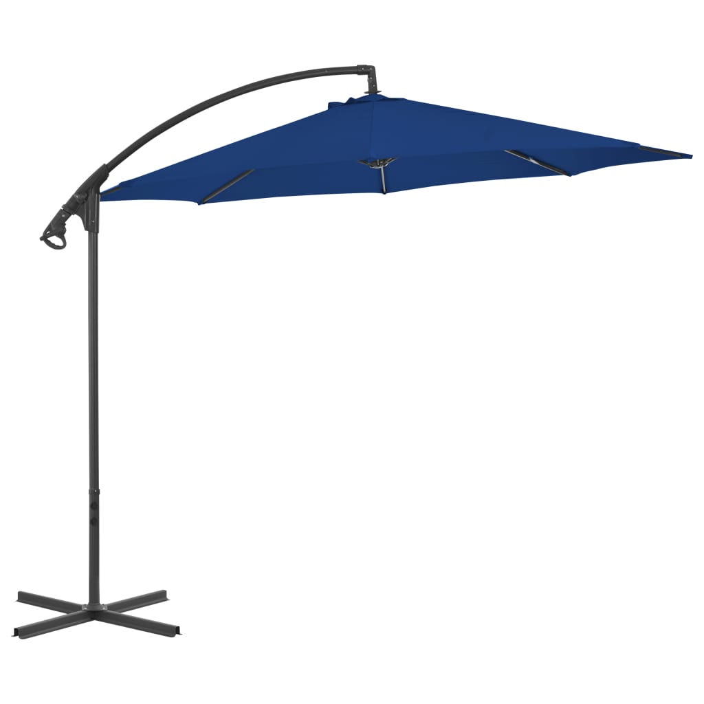 Vidaxl plovoucí parasol s ocelovým pólem 300 cm azure modrá