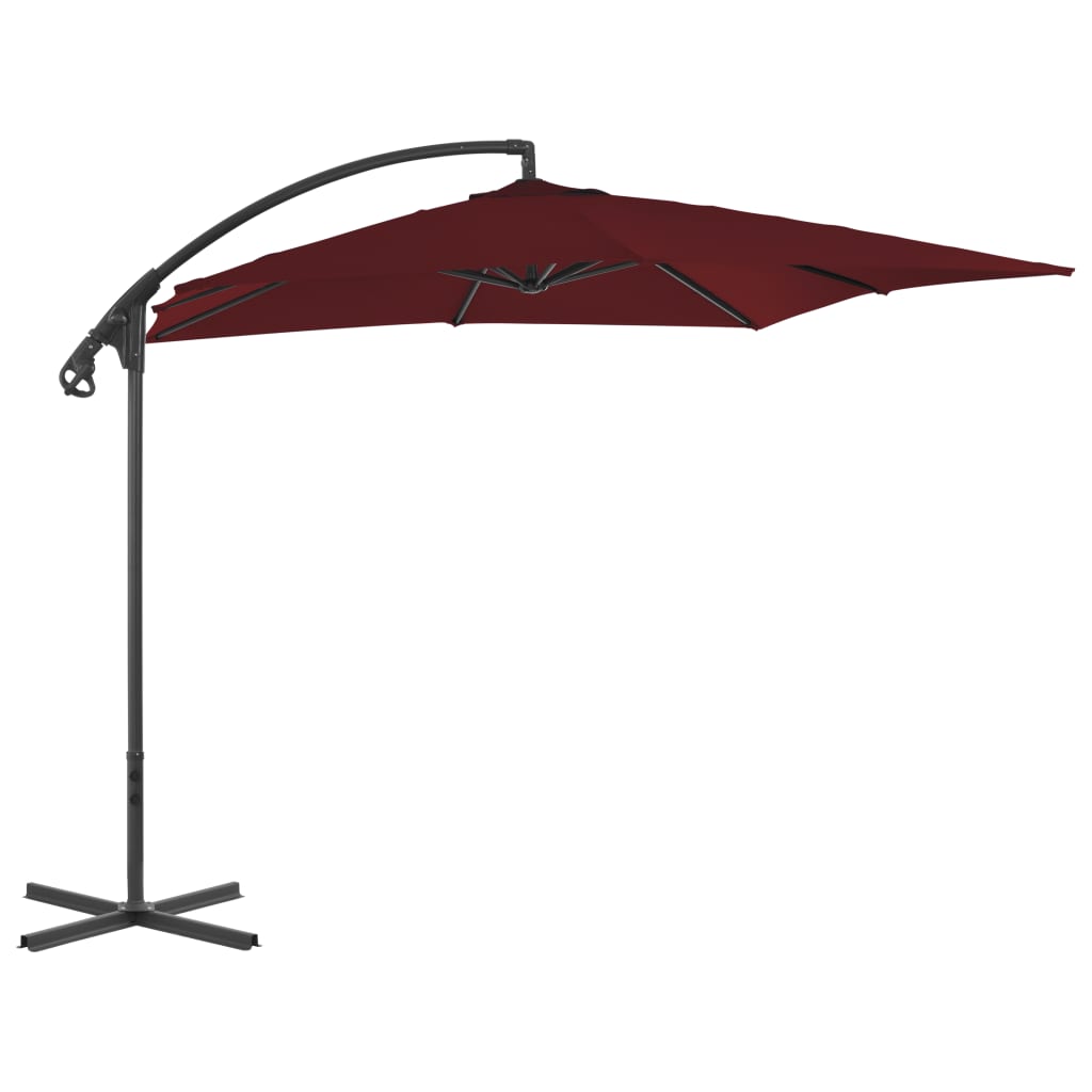 Vidaxl Parasolo galleggiante con palo in acciaio 250x250 cm Vino rosso