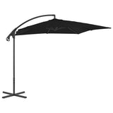 Vidaxl flytande parasol med stålstång 250x250 cm svart