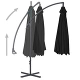 Vidaxl schwimmend Parasol mit Stahlpol 250x250 cm Schwarz