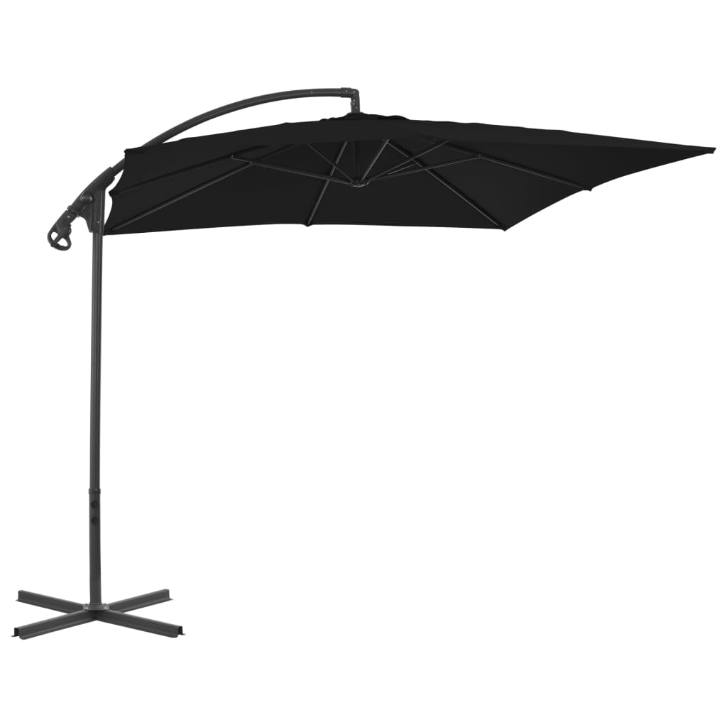 Vidaxl schwimmend Parasol mit Stahlpol 250x250 cm Schwarz