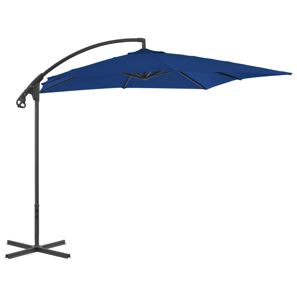 Parasol flotante Vidaxl con poste de acero 250x250 cm azul azul