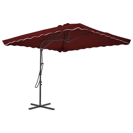 Parasol vidaxl avec poteau en acier 250x250x230 cm Bordeaux rouge