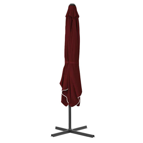 Parasol vidaxl avec poteau en acier 250x250x230 cm Bordeaux rouge