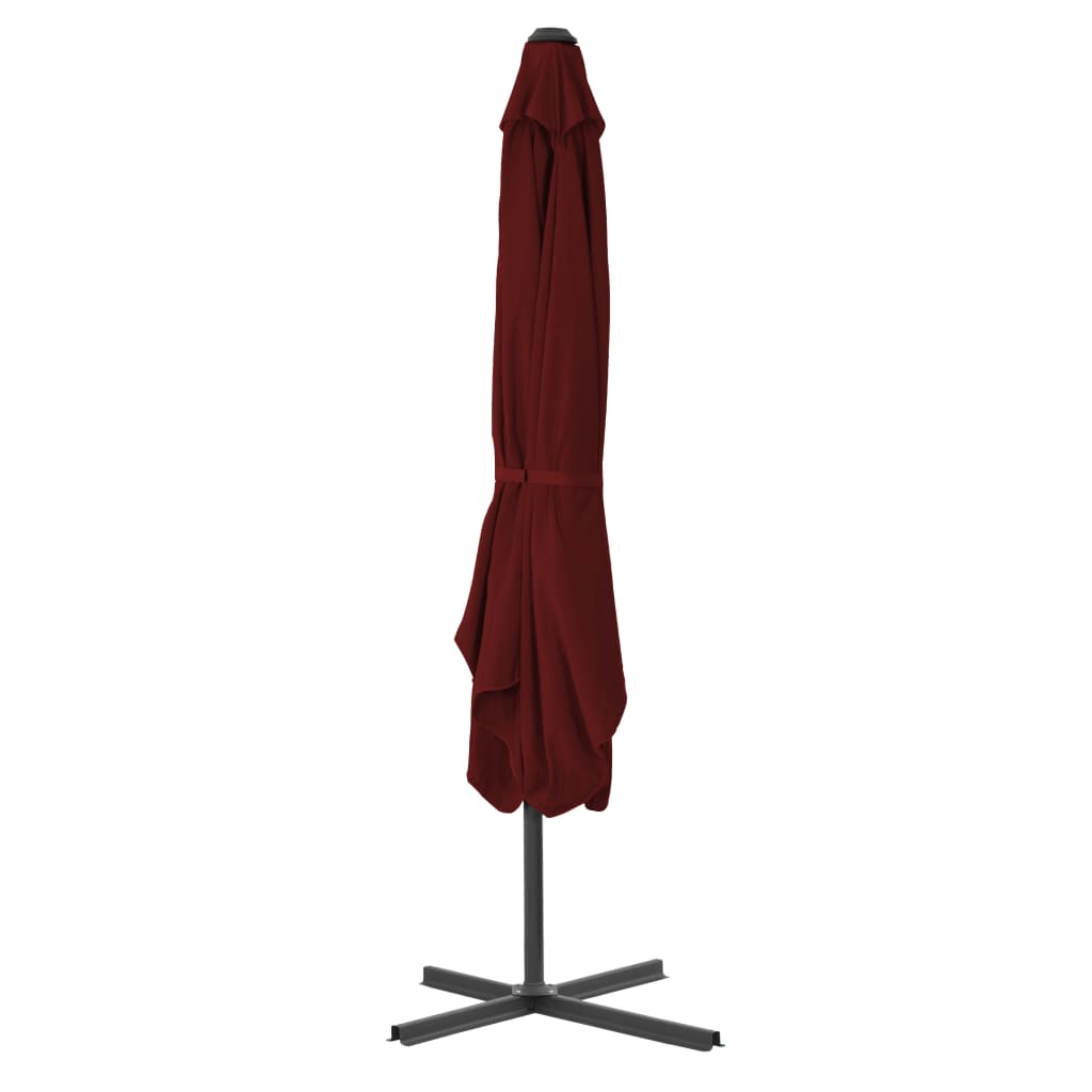 Vidaxl Parasol z jeklenim drogom 250x250x230 cm Bordeaux Red