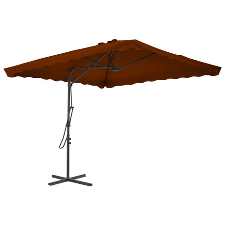 Vidaxl Parasol avec poteau en acier 250x250x230 cm en terre cuite -colored