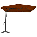 Vidaxl Parasol avec poteau en acier 250x250x230 cm en terre cuite -colored