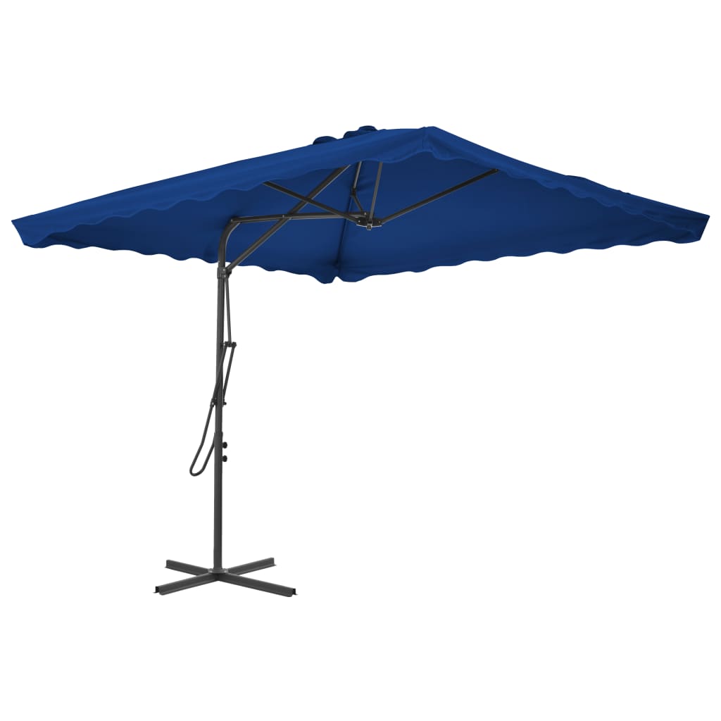 Parasol Vidaxl con poste de acero 250x250x230 cm azul