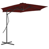 Parasol Vidaxl con poste de acero 300x230 cm Burdeos rojo