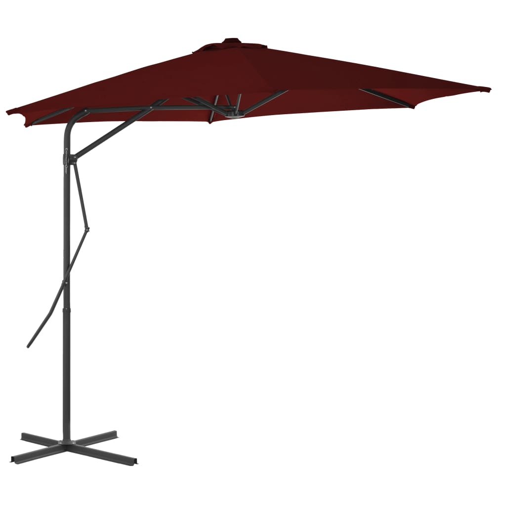 Vidaxl Parasol z jeklenim drogom 300x230 cm Bordeaux Red