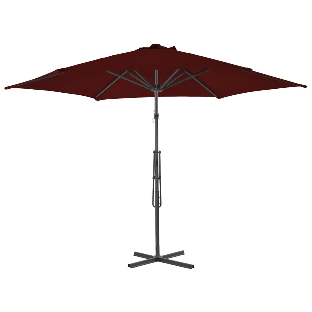 Parasol vidaxl avec poteau en acier 300x230 cm Bordeaux rouge