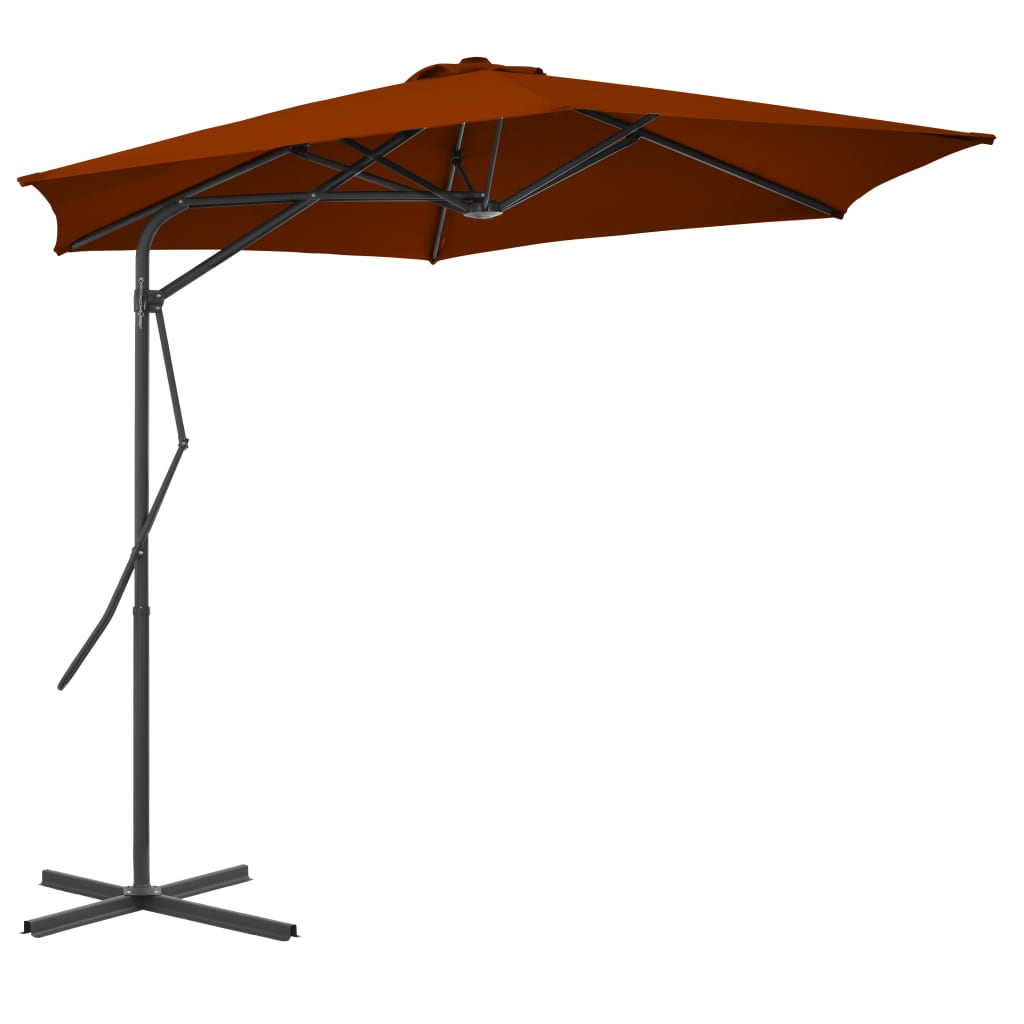 Vidaxl -parasol med stålstang 300x230 cm terrakotta -farget