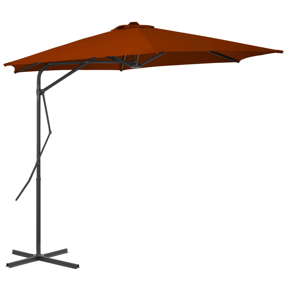 Vidaxl parasol s ocelovým pólem 300x230 cm terakotta -