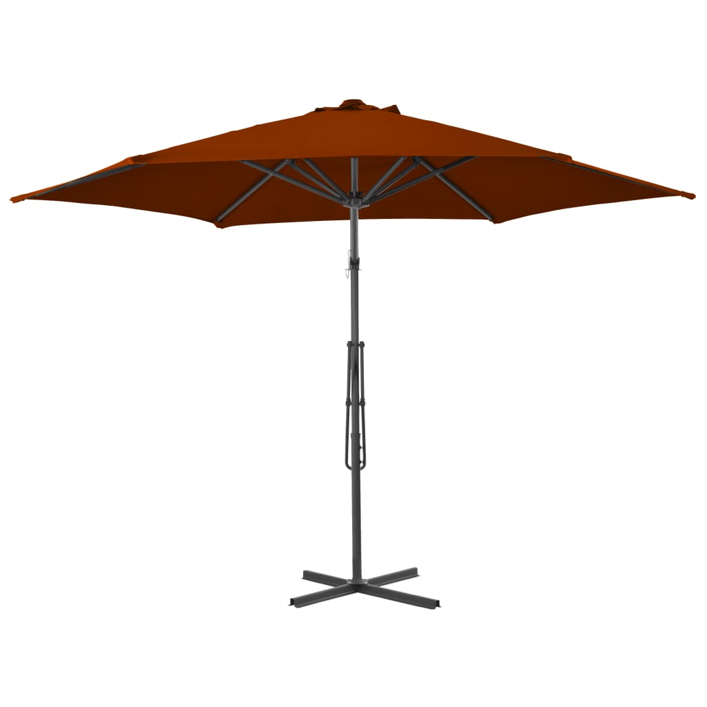 Vidaxl parasol avec poteau en acier 300x230 cm en terre cuite -colored