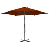 Vidaxl parasol s ocelovým pólem 300x230 cm terakotta -