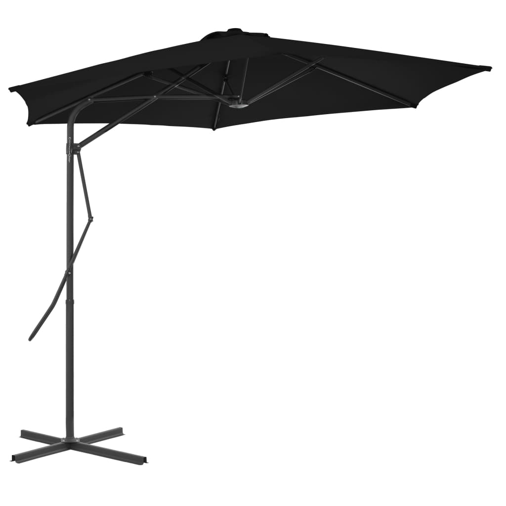 Vidaxl -Parasol mit Stahlpol 300x230 cm schwarz