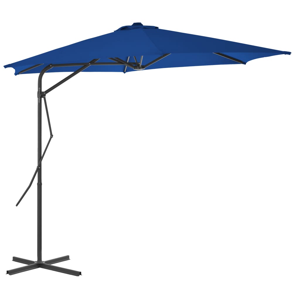 Vidaxl parasol met stalen paal 300x230 cm blauw