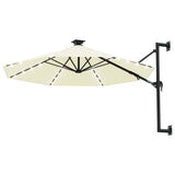 Parasol mural vidaxl avec LEDS 300 cm sable -colored