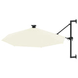 Vidaxl veggparasol med lysdioder 300 cm sand -farget