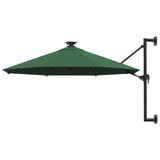 Vidaxl Wall Parasol z diodami LED 300 cm zielony