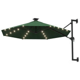 Vidaxl Wall parasol with LEDs 300 cm green