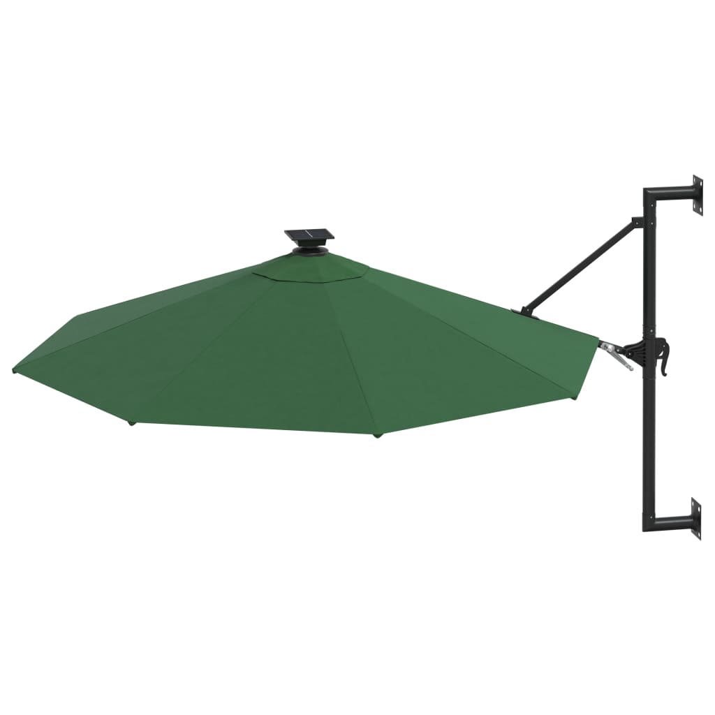 Vidaxl Wall parasol s LED 300 cm zelené