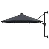 Parasol mural vidaxl avec LEDS 300 cm anthracite -colored
