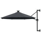 Vidaxl wandparasol met led's 300 cm antracietkleurig