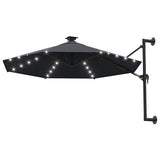 Parasol mural vidaxl avec LEDS 300 cm anthracite -colored