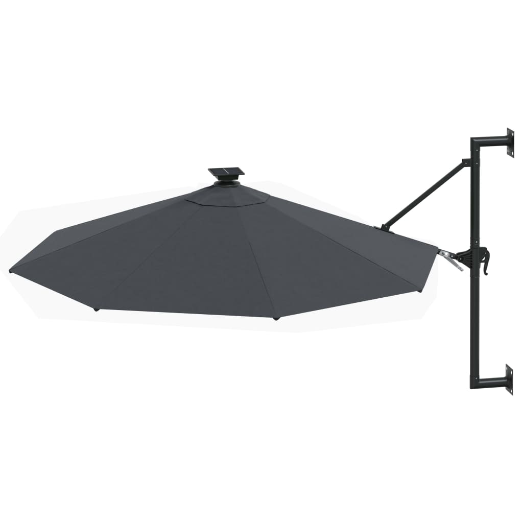 Parasol de pared Vidaxl con LED 300 cm de antracita