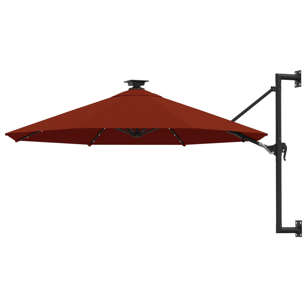 Vidaxl Wall Parasol z LED -ji 300 cm terakota -Cororored