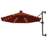 Vidaxl Wall Parasol z LED -ji 300 cm terakota -Cororored