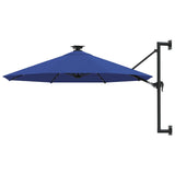 Parasol de pared Vidaxl con LED 300 cm azul