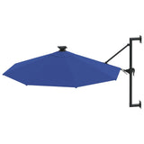 Vidaxl Wall Parasol z diodami LED 300 cm niebieski