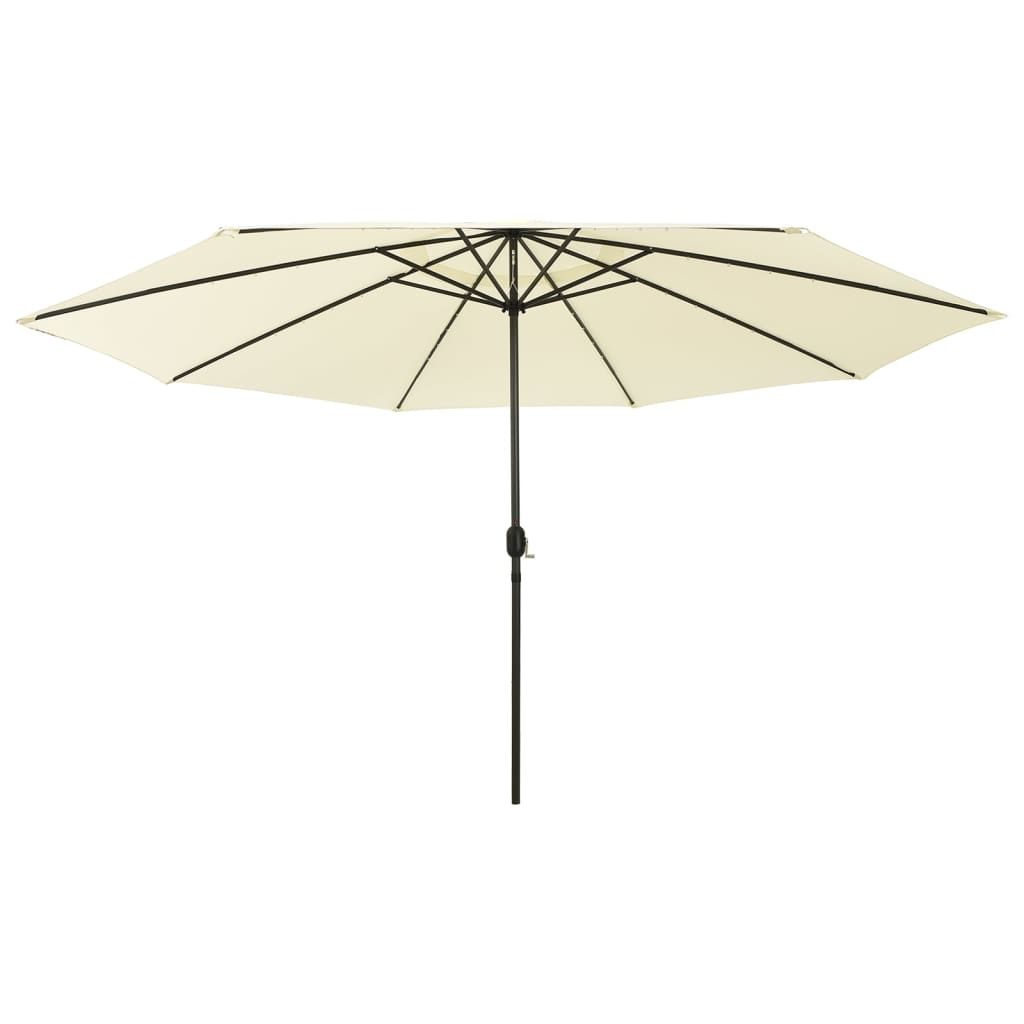 Vidaxl-parasol med LED-belysning 400 cm sandfarget