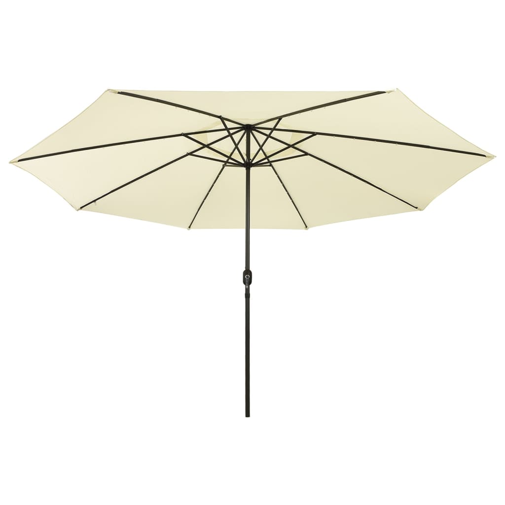 Parasol vidaxl avec éclairage LED 400 cm de couleur sable