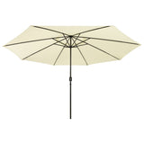 Vidaxl parasol met led-verlichting 400 cm zandkleurig