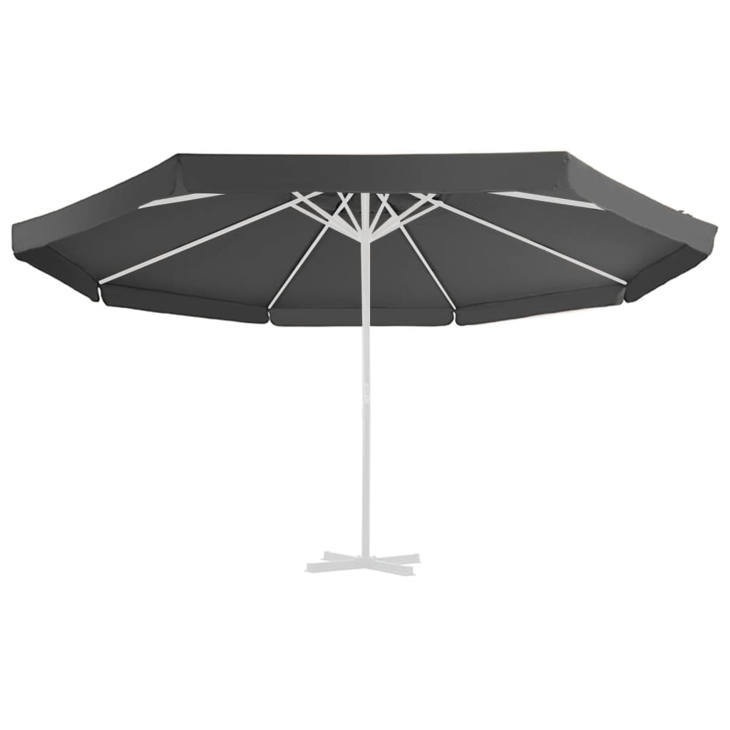 Tissu de remplacement Vidaxl pour parasol 500 cm anthracite -colored