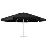 Tissu de remplacement Vidaxl pour parasol 600 cm noir