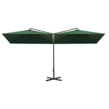 Vidaxl parasol dobbelt med stålstang 600x300 cm grøn