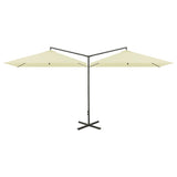 Vidaxl Parasol Double con polo in acciaio 600x300 cm sabbia