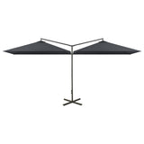 Vidaxl Parasol Double s ocelovým pólem 600x300 cm antracite -colored