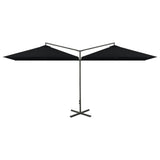 Vidaxl parasol dubbel met stalen paal 600x300 cm zwart