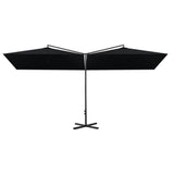 Vidaxl Parasol Double con polo de acero 600x300 cm negro