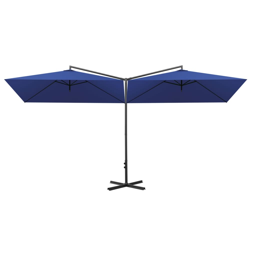 Vidaxl Parasol Doppel mit Stahlpol 600x300 cm Azure Blau