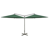 Vidaxl Parasol Doppel mit Stahlpol 600 cm Grün