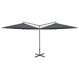 Vidaxl parasol dubbel met stalen paal 600 cm antracietkleurig