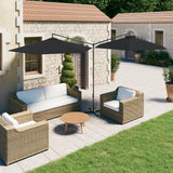 Vidaxl parasol double avec poteau en acier 600 cm noir