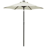 Vidaxl parasol avec éclairage LED 200x211 cm en aluminium sable