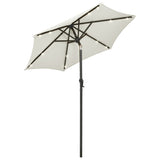 Vidaxl Parasol with LED lighting 200x211 cm aluminum sand-colored